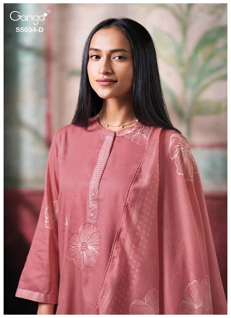 Fenyra 5034 By Ganga Cotton Satin Printed Dress Material